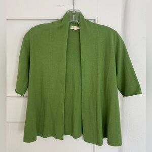 Eileen Fisher Women’s Green Cotton Cashmere Cardigan Petite